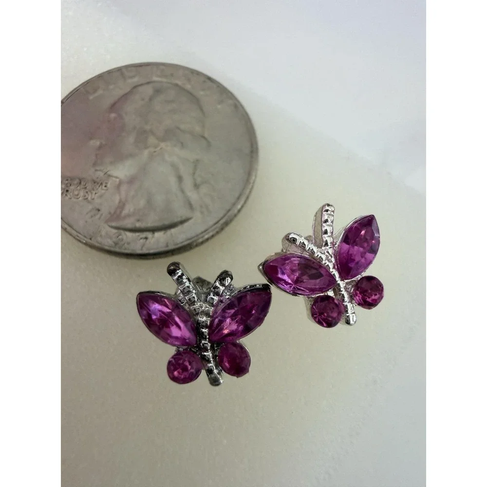Butterfly Turtle Heart Stud Earrings Set Kids Multicolor Pink Red Purple Cute